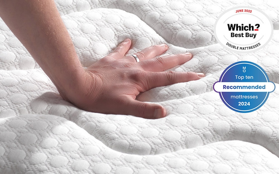 image 1 of SleepSoul Space 2000 Pocket Memory Pillow Top Mattress Double | White | 1