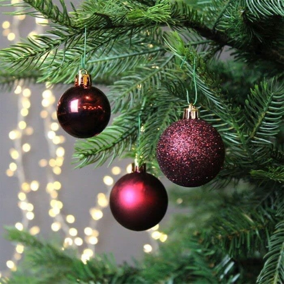 image 1 of Burgundy Baubles 6CM 6PCS Set
