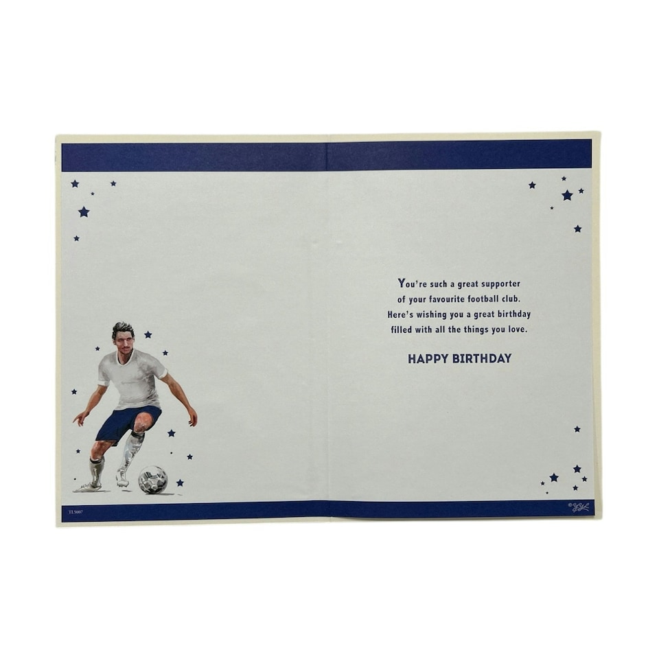 image 1 of A Man In White and Blue Soccer Uniform Customized Male Birthday Card