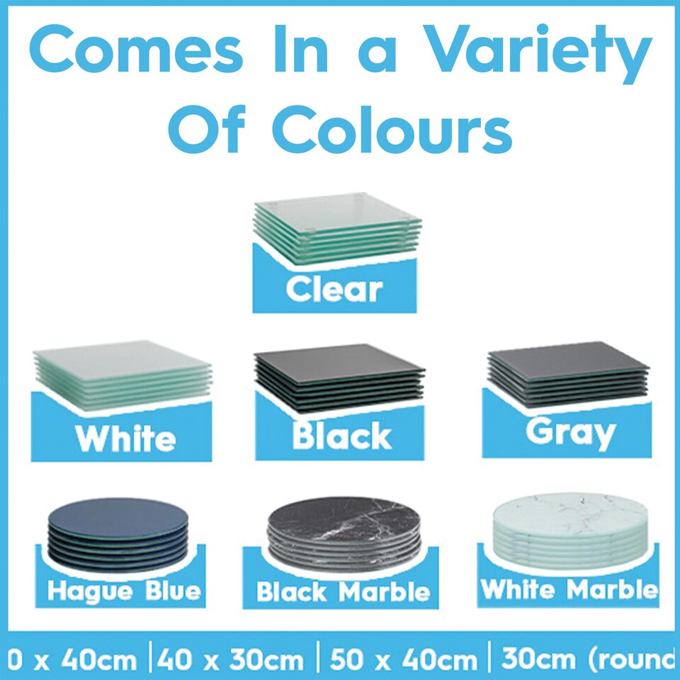 image 1 of Harbour Housewares 12pc Round Glass Placemats & Round Coasters - 30cm Dining Table Protection Place Mats Coasters