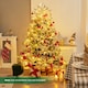 image 3 of COSTWAY 4.5FT Pre-Lit Artificial Christmas Snow-flocked Xmas Tree Green | One Size