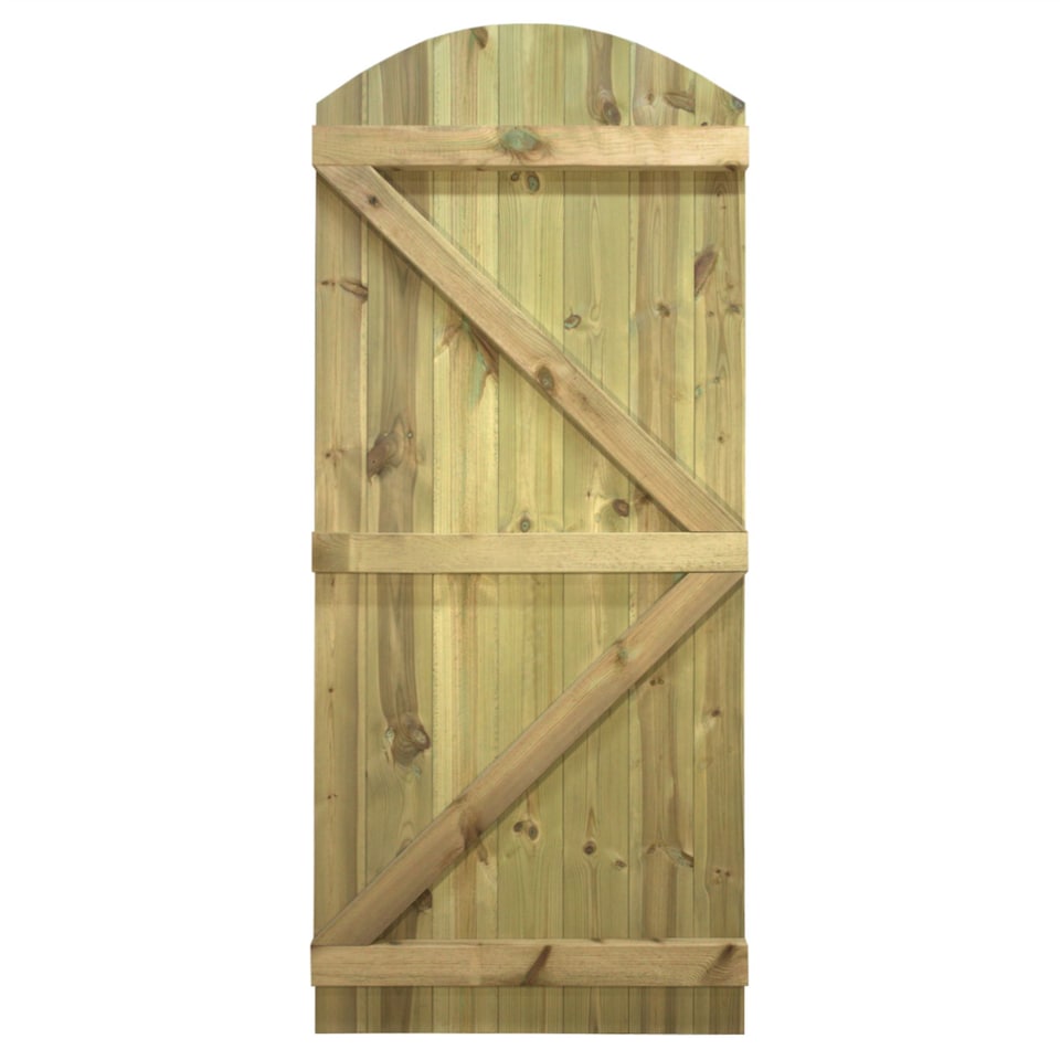 image 1 of Arch Top Wooden Garden Gate 6ft x 2.5ft Tongue & Groove Semi-Braced Treated Door