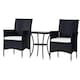 image 1 of Outsunny Rattan Bistro Set Garden Chair Table Patio Outdoor, Black