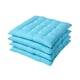 image 1 of Homescapes 4 x Seat Pads Luxury Cotton Indoor Outdoor Garden Dining Cushion Light | Blue | 40 x 40 cm | 4