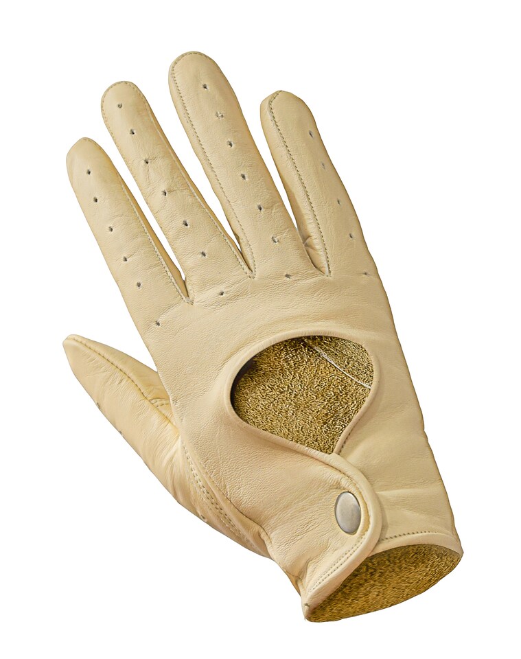image 1 of Car Driving Leather Gloves Premium Nappa Leather Bus Working | Cream