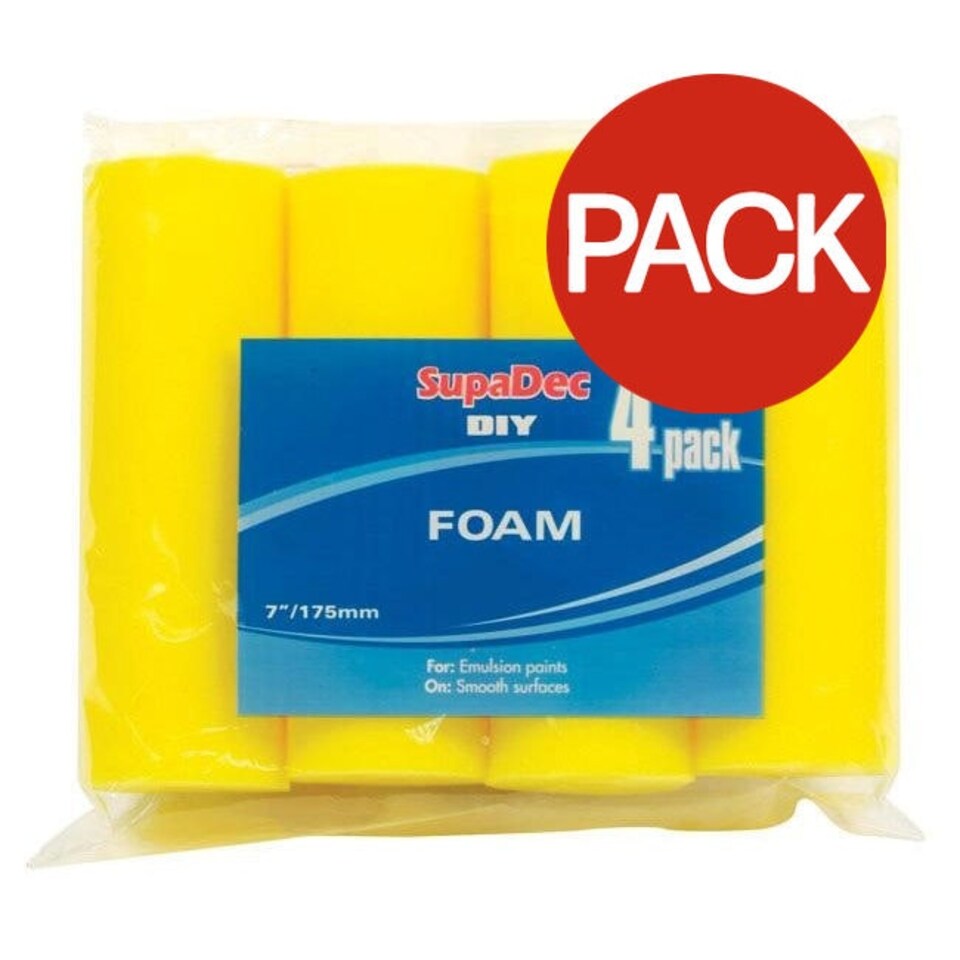 SupaDec Foam Roller Refills (Pack of 4) - Yellow - 23.5 x 17 x 5.9cm