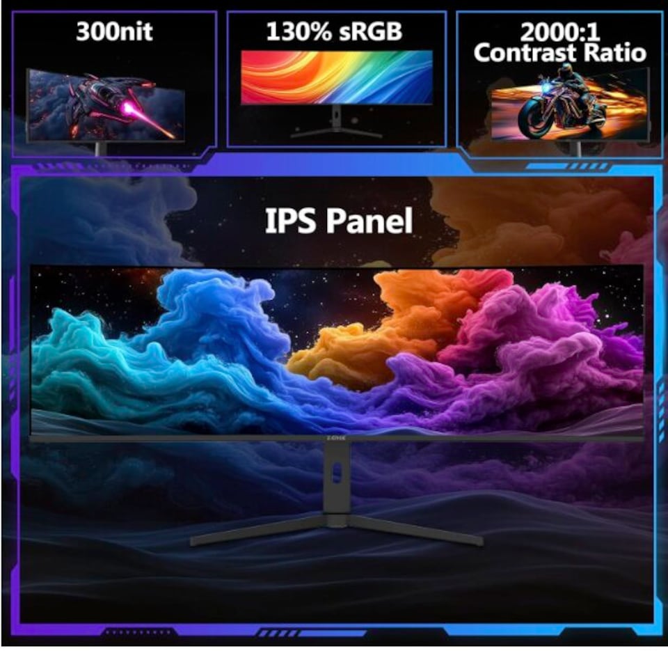 image 1 of Z-Edge 40 Inch Curved Ultrawide Monitor 5K2K 120Hz WUHD 5120x2160 1ms Black | 21:9 IPS Panel, 1ms MPRT, HDMI 2.1, DP 1.4, 130% sRGB, Adaptive Sync, Height Adjustable, Built-in Speakers, PIP & PBP