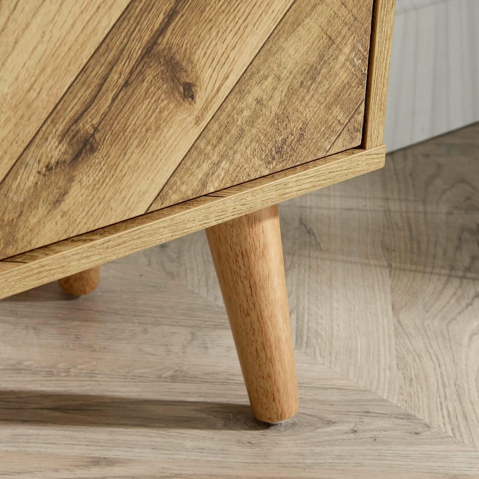 image 1 of Sideboard 2 Doors Natural Storage Cupboard Cabinet Home Living Room Furniture