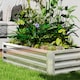 image 8 of Outsunny Raised Garden Bed Elevated Planter Box for Flowers Silver | Silver | Silver | 1