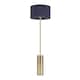 image 1 of ValueLights Lexy Antique Brass Dimmable Floor Lamp with Navy Blue Shade | Blue