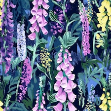 Enchanted Meadow Wallpaper in Lilac, Blue and Yellow | Blue | Lilac, Blue and Yellow | 50cm x 10m