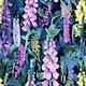 image 1 of Enchanted Meadow Wallpaper in Lilac, Blue and Yellow | Blue | Lilac, Blue and Yellow | 50cm x 10m