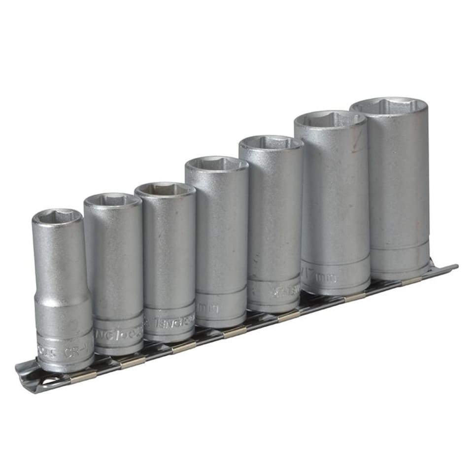 image 1 of Teng M3807 Socket Clip Rail Set Of 7 Metric 3/8in Drive | Multi | Multi Colour | One Size | 1