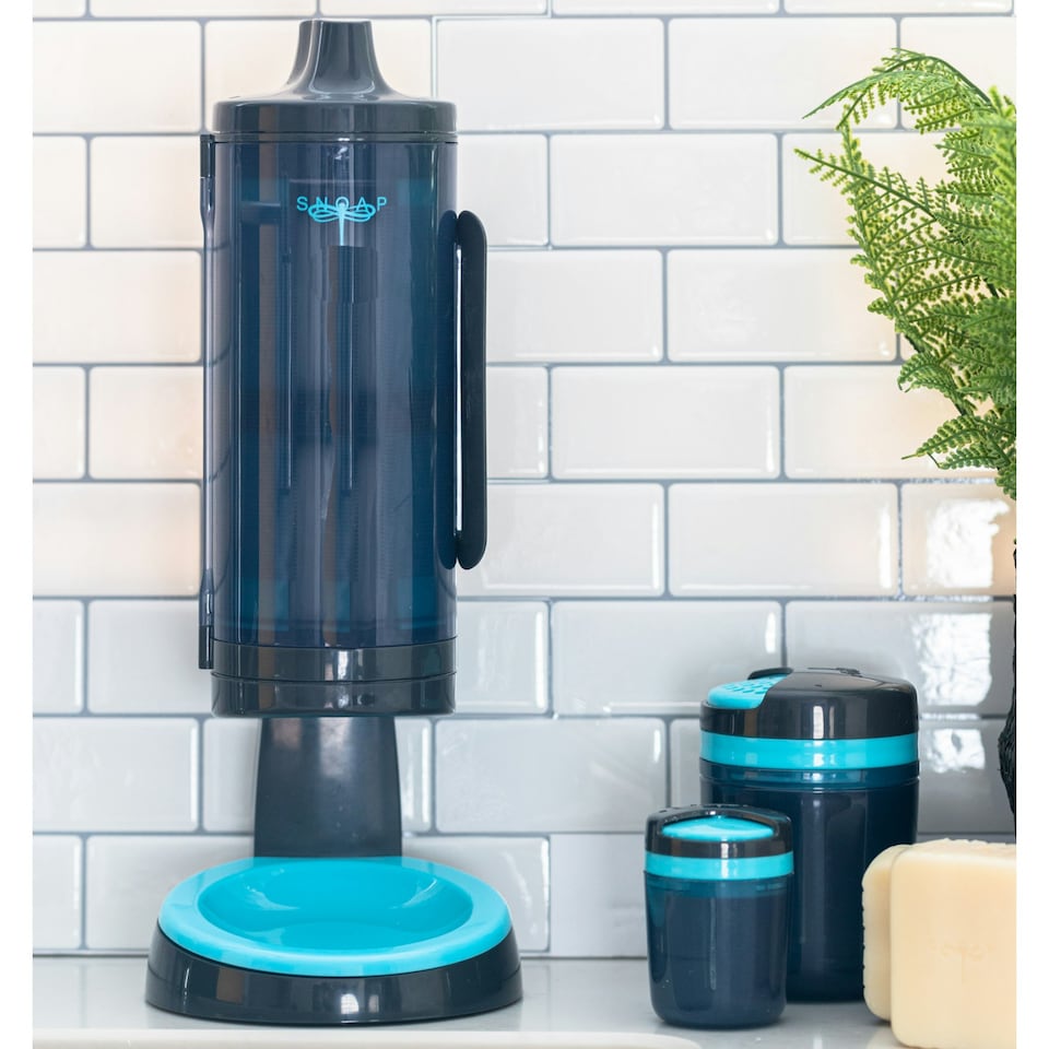 image 1 of SNOAP Dispenser (Anthracite Grey) with Counter Stand and 2 Soaps