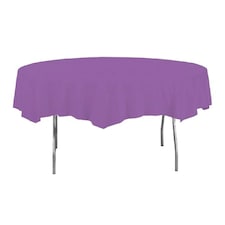 Purple Round Plastic Tablecover 213cm