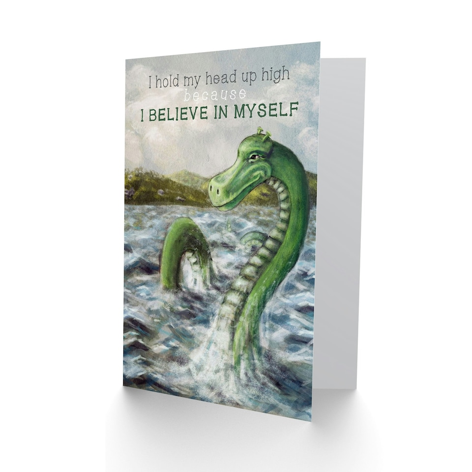 image 1 of Loch Ness Nessie Motivation Believe in Yourself Scottish Scotland Card