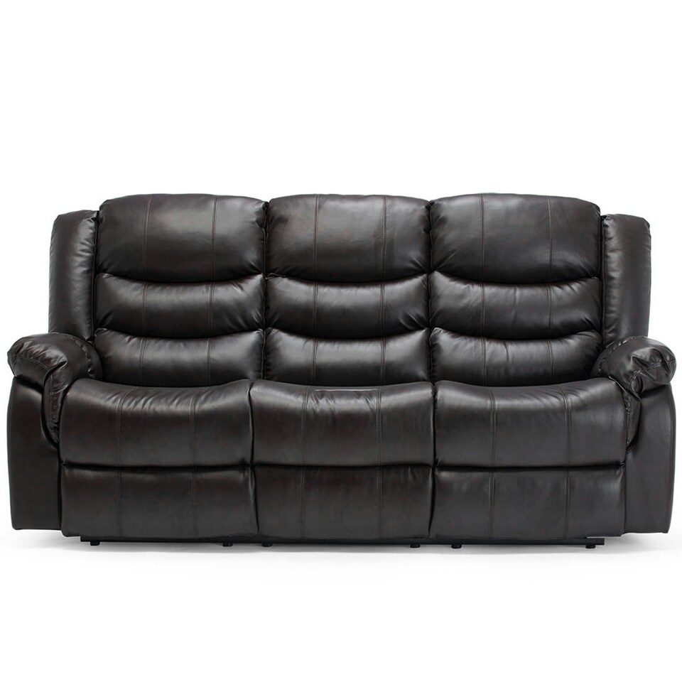 image 1 of Seattle 3 Seater Electric High Back Bonded Leather Recliner Sofa (Brown)
