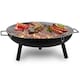 image 1 of 23 Inch Large Round Steel Fire Pit Garden Camping Burner & BBQ Grill