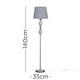 image 2 of ValueLights Pembroke Brushed Silver Floor Lamp with Medium Grey Tapered Shade and LED Bulb Grey