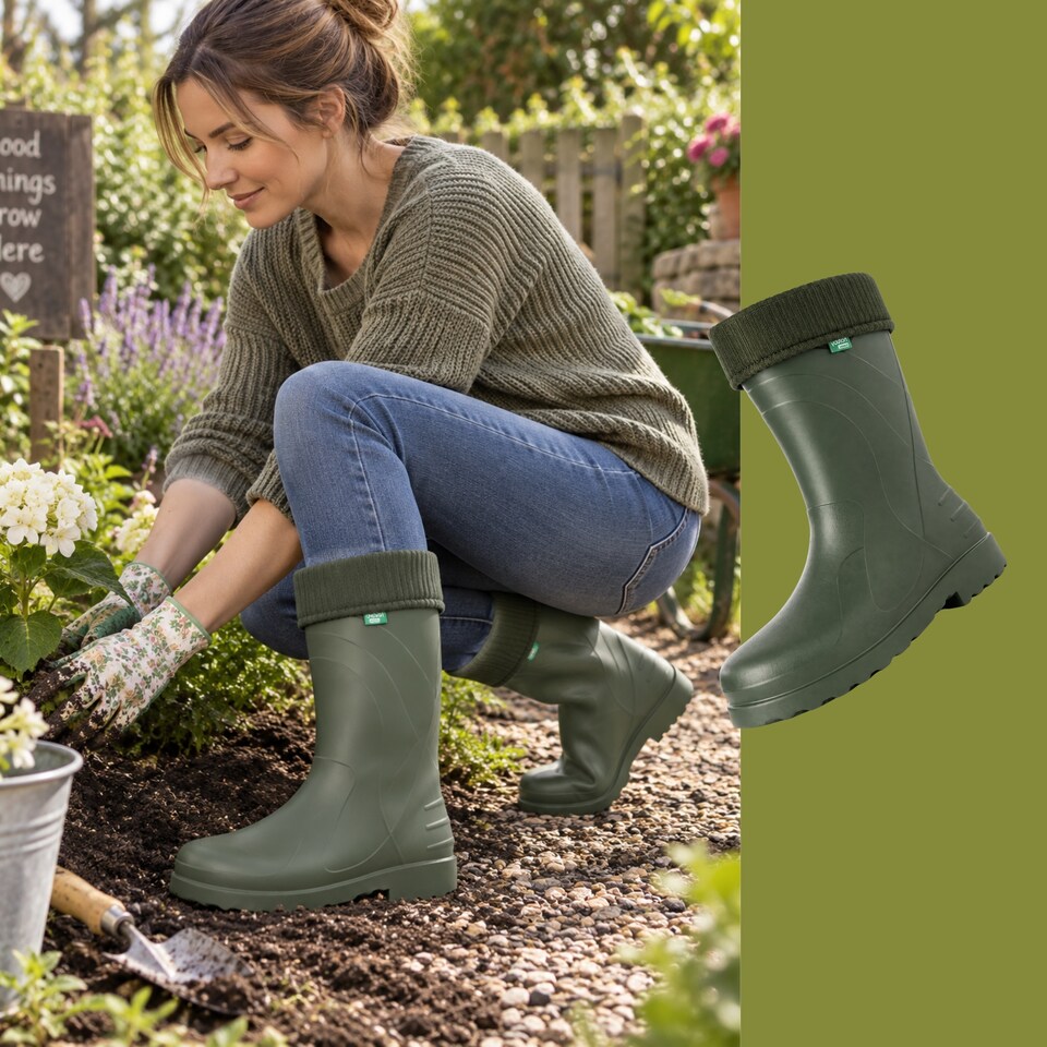 image 1 of Luna Women's EVA Wellies with Removable Warm Insert Green EU41/42