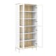 image 4 of Roomers Display Cabinet Glazed 2 Doors in White and Oak