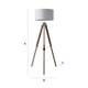 image 7 of ValueLights Modern Light Wood And Chrome Tripod Floor Lamp With Cool Grey Drum Shade Brown