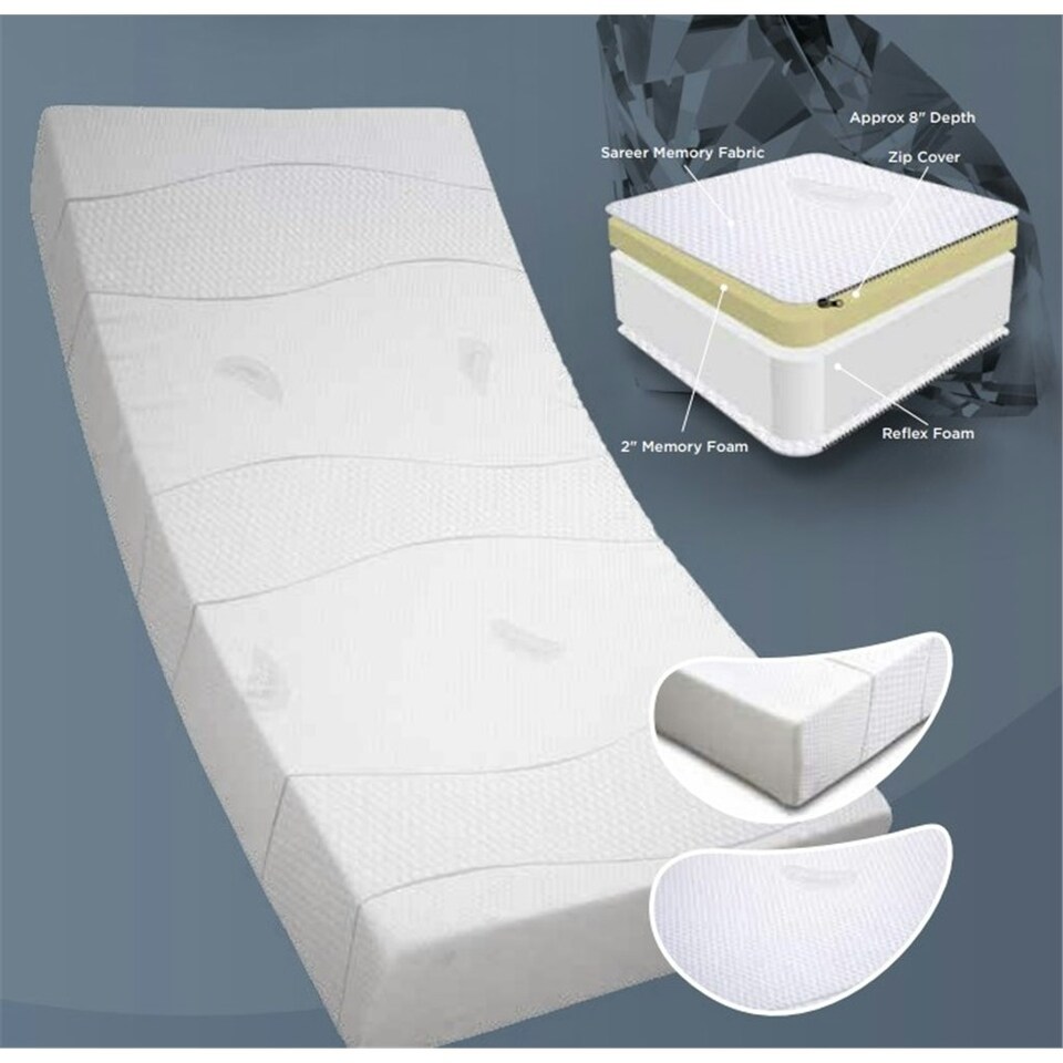 image 1 of 4ft Small Double Premium Memory Foam 6 + 2 Mattress - (120cm)