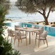 image 8 of Garden Chair Manacor in a Corded Design with Acacia Wood Frame and Matching Cushions | Cream | sand | One Size | 4