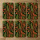 image 2 of Green Tropical Leaves on Orange (Coaster)