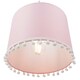 image 5 of Cute and Modern Pink Cotton 10" Lamp Shade with Small White Woolly Pom Poms | Pink | Pink | 1