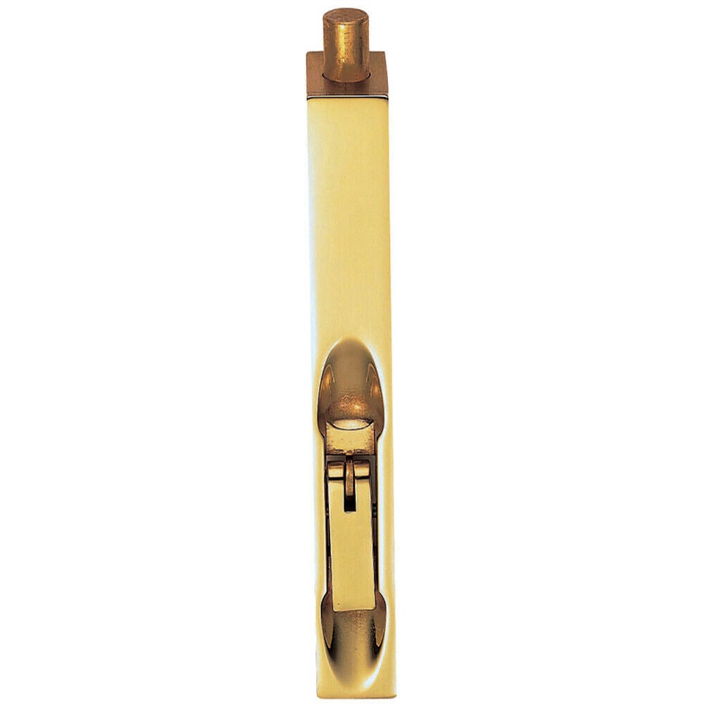Loops Lever Action Flush Door Bolt with Flat Keep Plate 152 x 20mm Polished Brass in Metallics