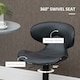 image 5 of HOMCOM Adjustable Swivel Bar Stools Set of 2, Barstools for Counter Bar, Grey