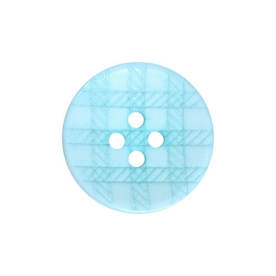 Minerva Turquoise Round Plastic Check Buttons for Dressmaking - 20mm - per value pack of 50