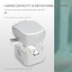 image 3 of Outsunny Portable Toilet with Detachable Tanks for Camping, Grey