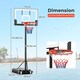 image 2 of COSTWAY Kids Basketball Hoop 3.3-7 FT Adjustable Basketball Goal System-Black