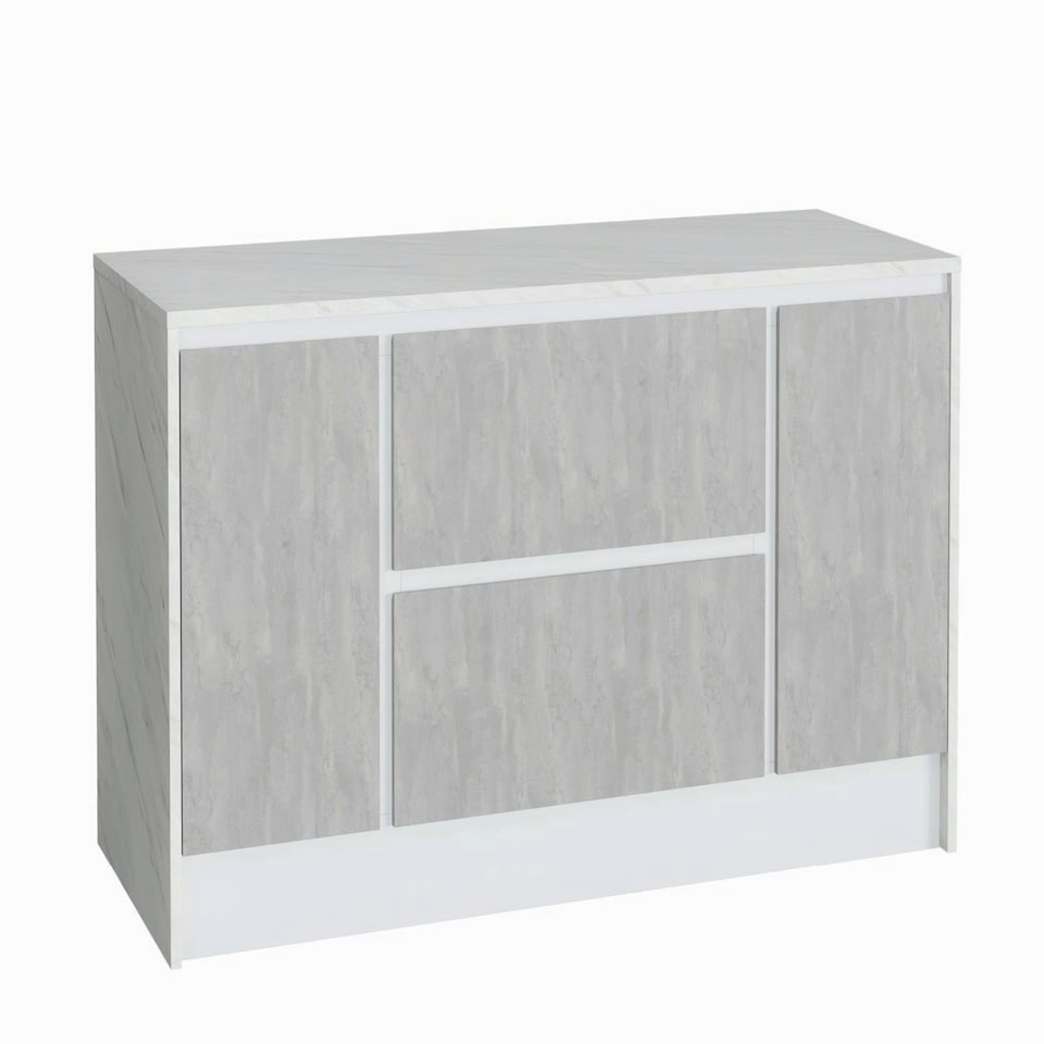 image 1 of Furneo Kitchen Island 06 Grey Stone & White Marble effect N/A