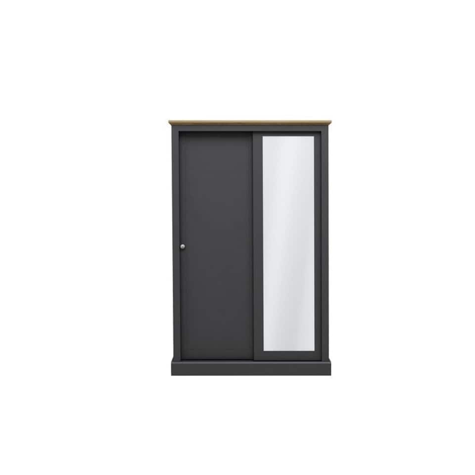 image 1 of Devon 2 Door Sliding Wardrobe - Particle Board - L57.7 x W113.8 x H181.6 cm - Charcoal | Black