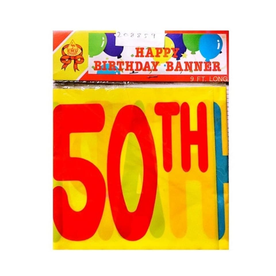 Emu Series 50th Birthday Banner - Multicoloured - One Size