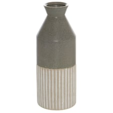 Hill Interiors Mason Collection Ellipse Ceramic Tall Vase - Grey - 40cm x 12cm x 12cm
