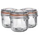 image 1 of Argon Tableware Glass Storage Jars - 200ml - Orange Seal - Pack of 3