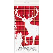 Unique Party Lumberjack Plaid Party Table Cover - Red/White - One Size