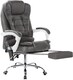 image 1 of Neo Office Chair Brown Faux Leather with Massage Function & Footrest | Grey
