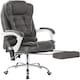 image 1 of Neo Office Chair Brown Faux Leather with Massage Function & Footrest | Grey