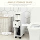 image 8 of kleankin Slim Bathroom Storage with 2 Drawers, 2 Open and Wheels, White