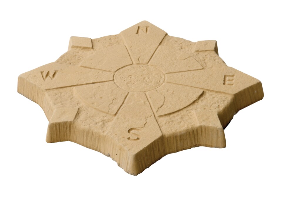 image 1 of Compass Shaped Stepping Stone 440mm Bath Buff  Pallet of 25 - Bowland Stone