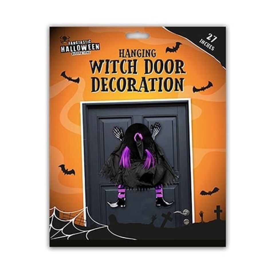 Purple Witch Halloween Hanging Door Decoration 68cm