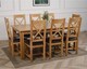 image 4 of Oslo 180 x 90 cm Large Oak Dining Table and 8 Berkeley Leather Chairs | Brown | Brown