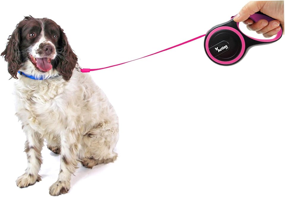 image 1 of Actiaspet Retractable Dog Lead Training Pet Leash 5m Max 50kgs Extendable (Pink)