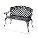 image 5 of Outsunny Cast Aluminium Garden Bench Outdoor Patio 2 Seater High Back Chair Armrest Antique Style Black