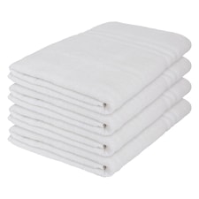 Nicola Spring Cotton Bath Sheets - 160cm x 90cm - White - Pack of 4